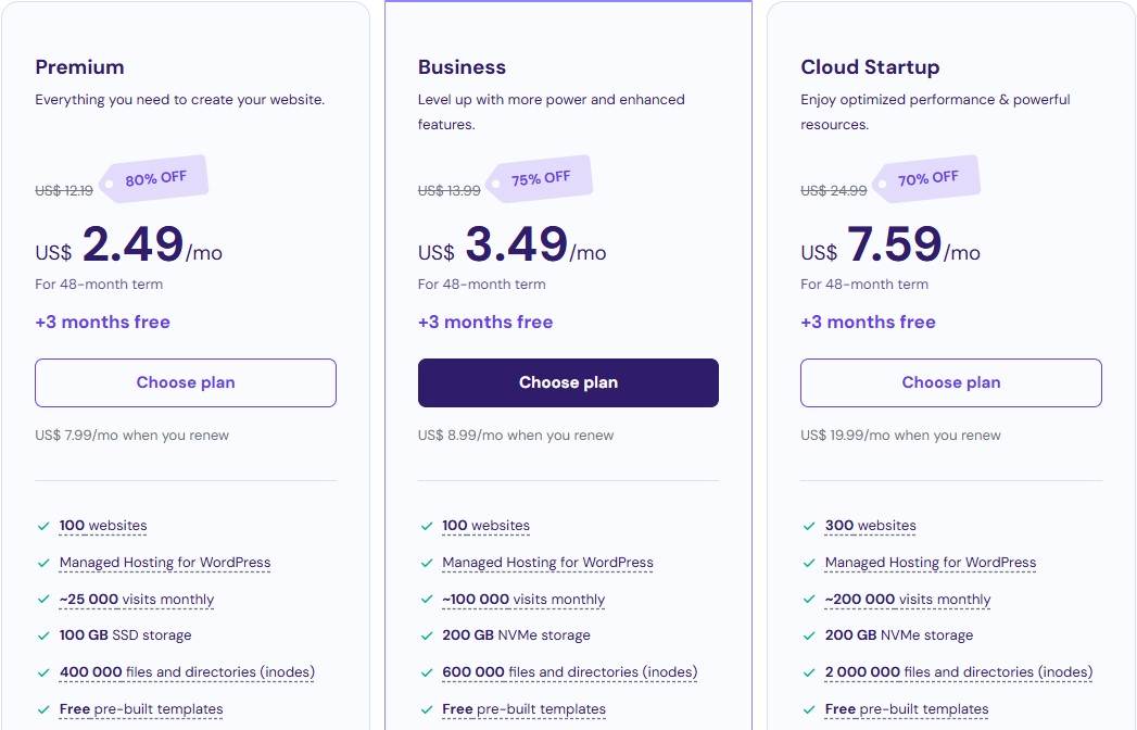 Hostinger Prices